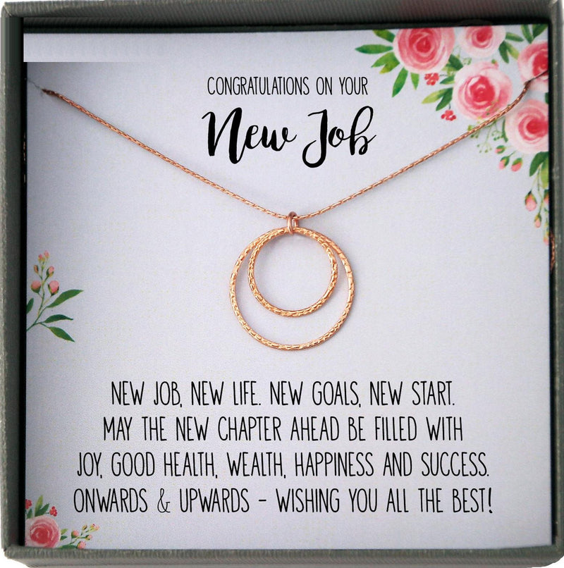 New Job Gift for Her, Congratulations Gift New Job, Colleague Leaving Gift, New Job Gifts for Woman, Good Luck New job Necklace with Card