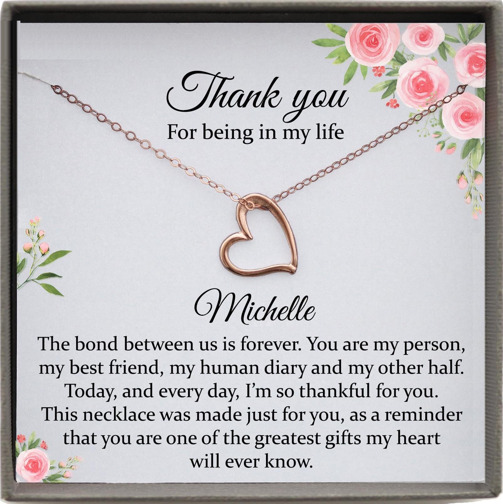 Friendship Gift Necklace,Best Friend Necklace, Jewelry Gift, Gift for Her, Best Friend Gift, BFF Gift, Gift for Women, Heart Necklace
