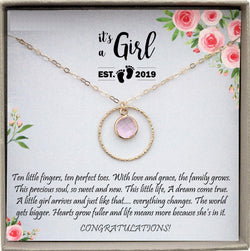 New Baby Girl Gift, First Time Mom Gift for New Mom Necklace Birthstone, Baby Girl Gift Ideas