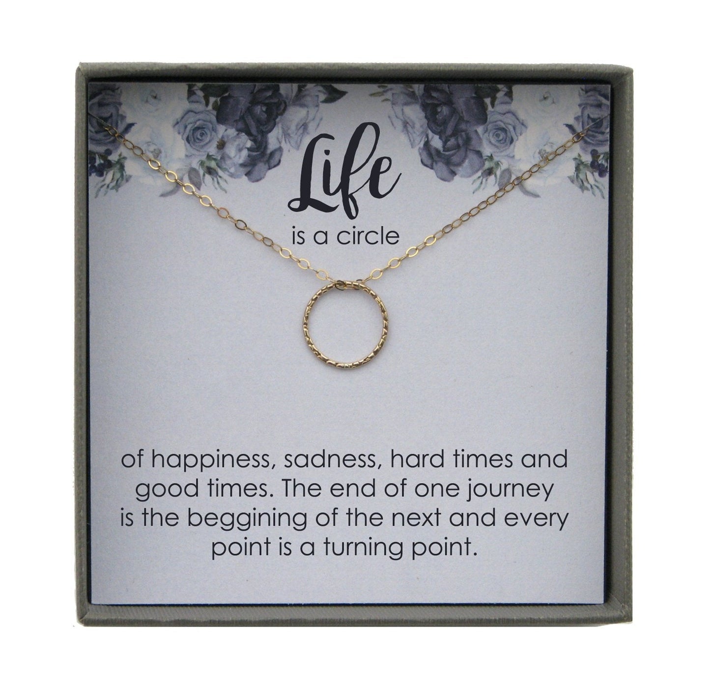 Gold Circle Necklace, Gold Karma Necklace, Eternity Necklace, Dainty