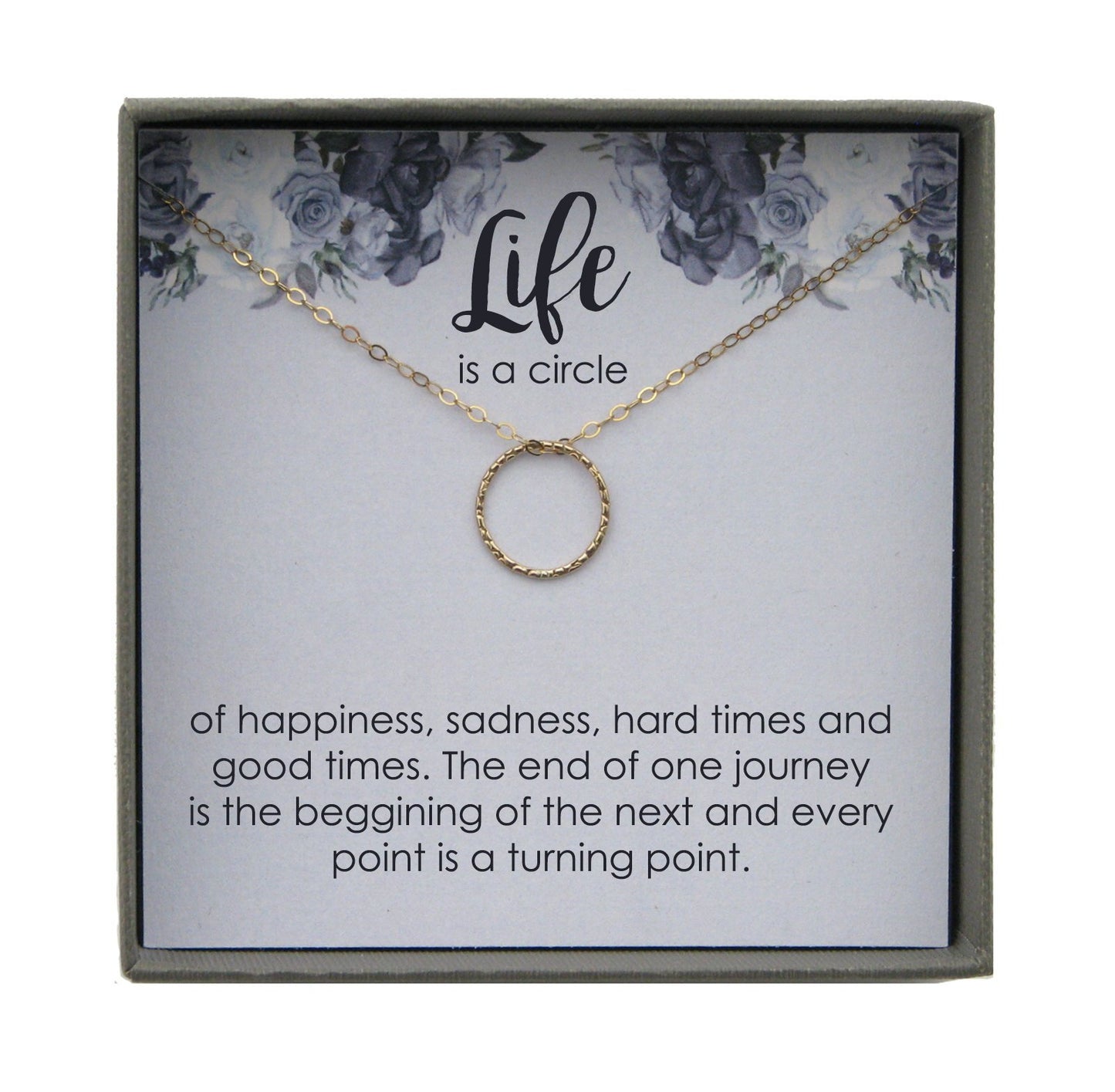 Gold Circle Necklace, Gold Karma Necklace, Eternity Necklace, Dainty