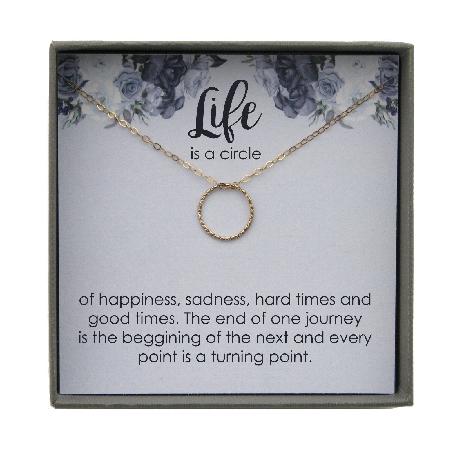 Gold Circle Necklace, Gold Karma Necklace, Eternity Necklace, Dainty