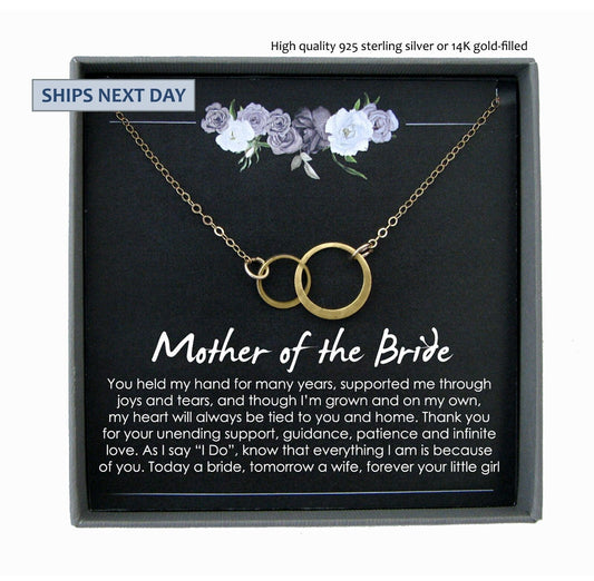 Mother of the Bride Gift from Daughter Mother of the Bride Necklace from Bride Eternity Necklace Mom of Bride Gift To Mom from Bride