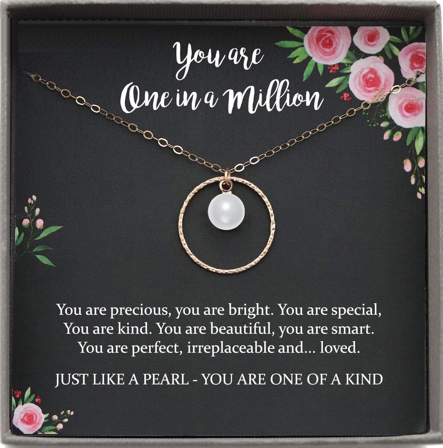 Affirmation Necklace, Inspirational Gift, Mindfulness Gift, You are Loved You are Enough, You're One in a Million Encouragement Necklace