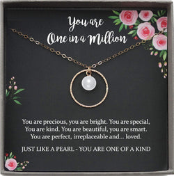 Affirmation Necklace, Inspirational Gift, Mindfulness Gift, You are Loved You are Enough, You&#39;re One in a Million Encouragement Necklace