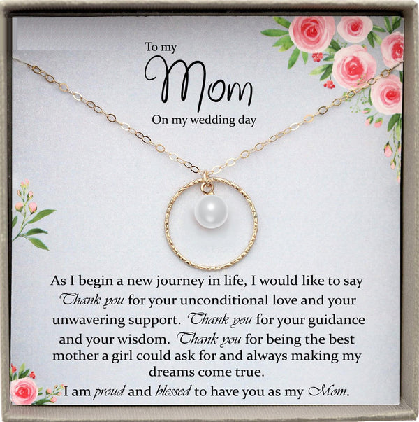 Mother of the Bride Gift from Daughter Mother of the Bride Necklace from Bride Pearl Necklace Mom of Bride Gift To Mom from Bride
