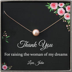 Mother of the Bride Gift from Groom, Thank you for raising the Woman of my Dreams, Future Mother in Law Necklace Poem Message Card