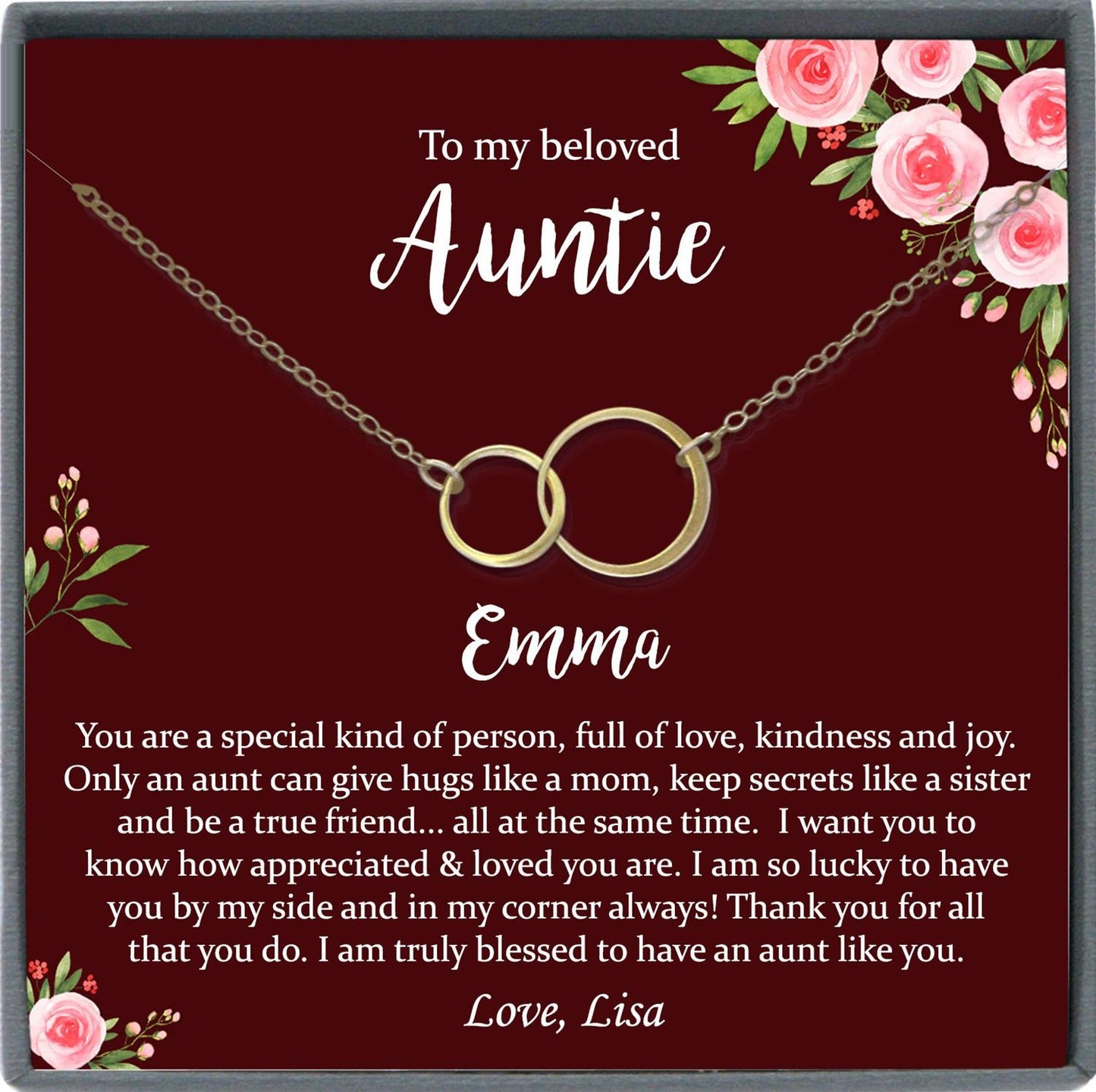 Aunt Necklace, Aunt Gift, Aunt jewelry, gifts for Aunt, Auntie Necklace, New Aunt, auntie gifts, best aunt ever, gifts for aunts