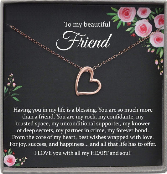 Friendship Gift Necklace,Best Friend Necklace, Jewelry Gift, Gift for Her, Best Friend Gift, BFF Gift, Gift for Women, Heart Necklace
