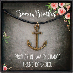 Brother in Law Gift Christmas, Bonus Brother, Brother in Law Wedding Gift, Anchor Necklace Men