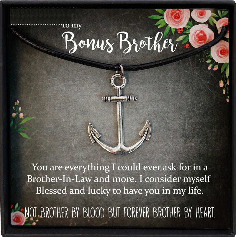 Brother in Law Gift Christmas, Bonus Brother, Brother in Law Wedding Gift, Anchor Necklace Men