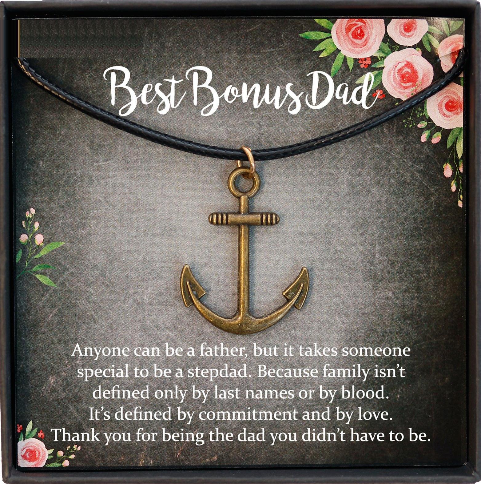 Gift for Step Dad Gift for Bonus Dad Gift, Step Dad Christmas Gift, Step Father Wedding Gift, Anchor Necklace Men