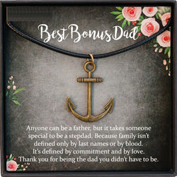 Gift for Step Dad Gift for Bonus Dad Gift, Step Dad Christmas Gift, Step Father Wedding Gift, Anchor Necklace Men