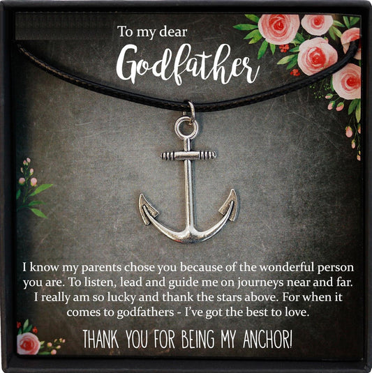 Godfather Gift, Godparent Gift for Godfather Birthday Gift, Anchor Necklace Men