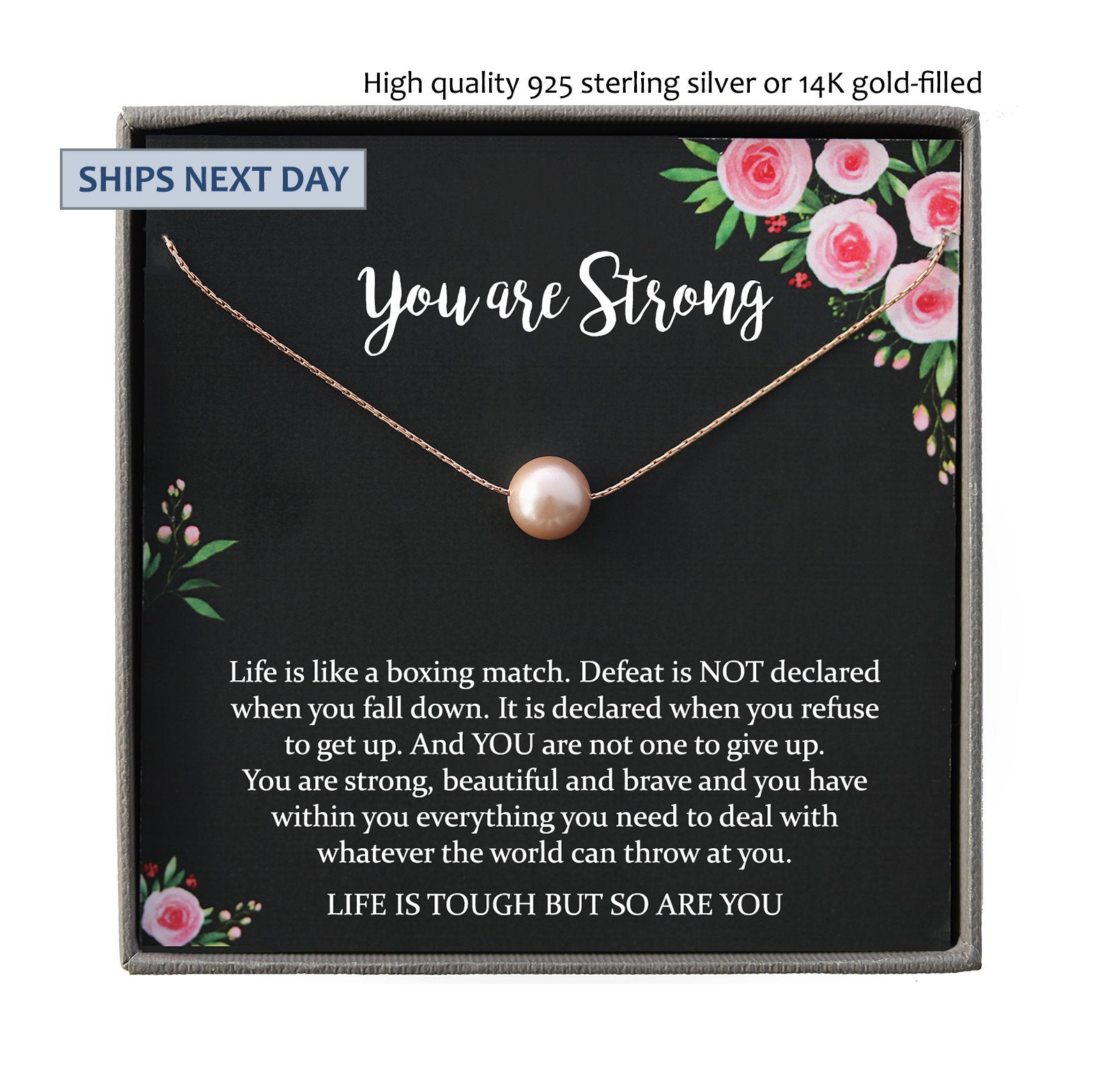 Sympathy Gift Necklace: Illness, Cancer, Chemo, Sickness, Encouragement gift, Empathy, Uplifting