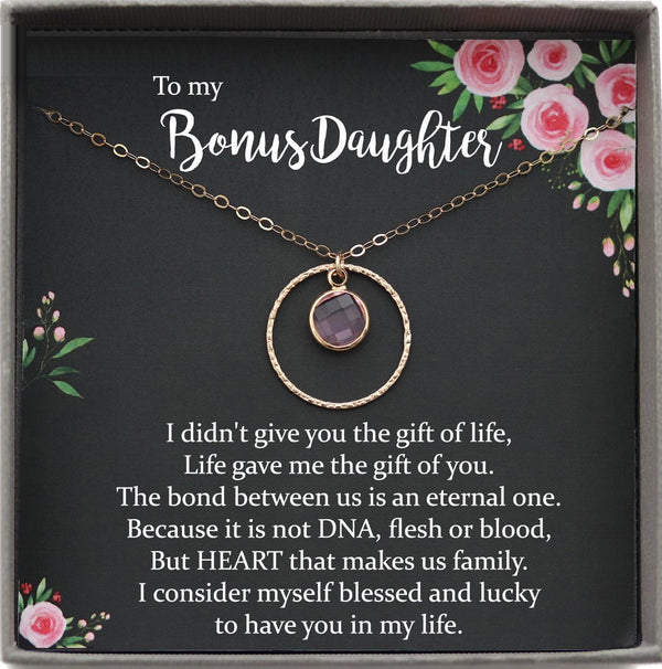 Stepdaughter Gift for Step Daughter, Bonus Daughter Gift Necklace Blended Family Step daughter Gift daughter of bride Interlocking circles