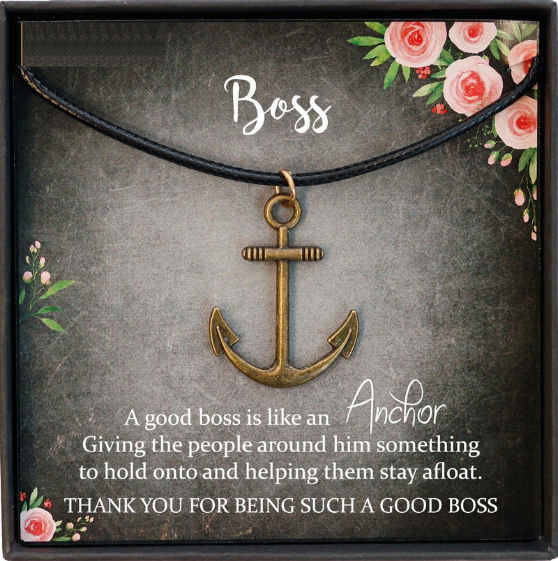 Boss Gift Men, Boss Day Gift Men, Boss Christmas Gift, Manager Gift Ideas, Boss Appreciation, Anchor Necklace Men