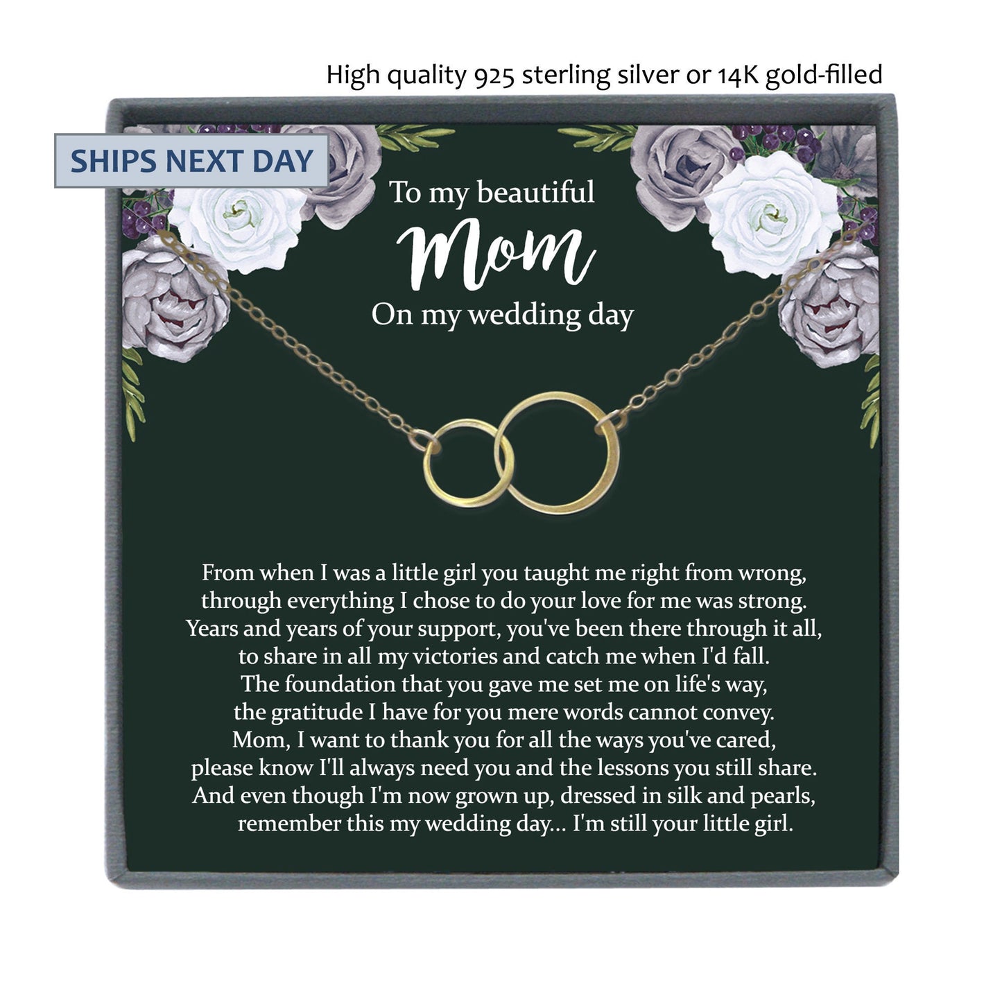 Mother of the Bride Gift from Daughter Mother of the Bride Necklace from Bride Eternity Necklace Mom of Bride Gift To Mom from Bride