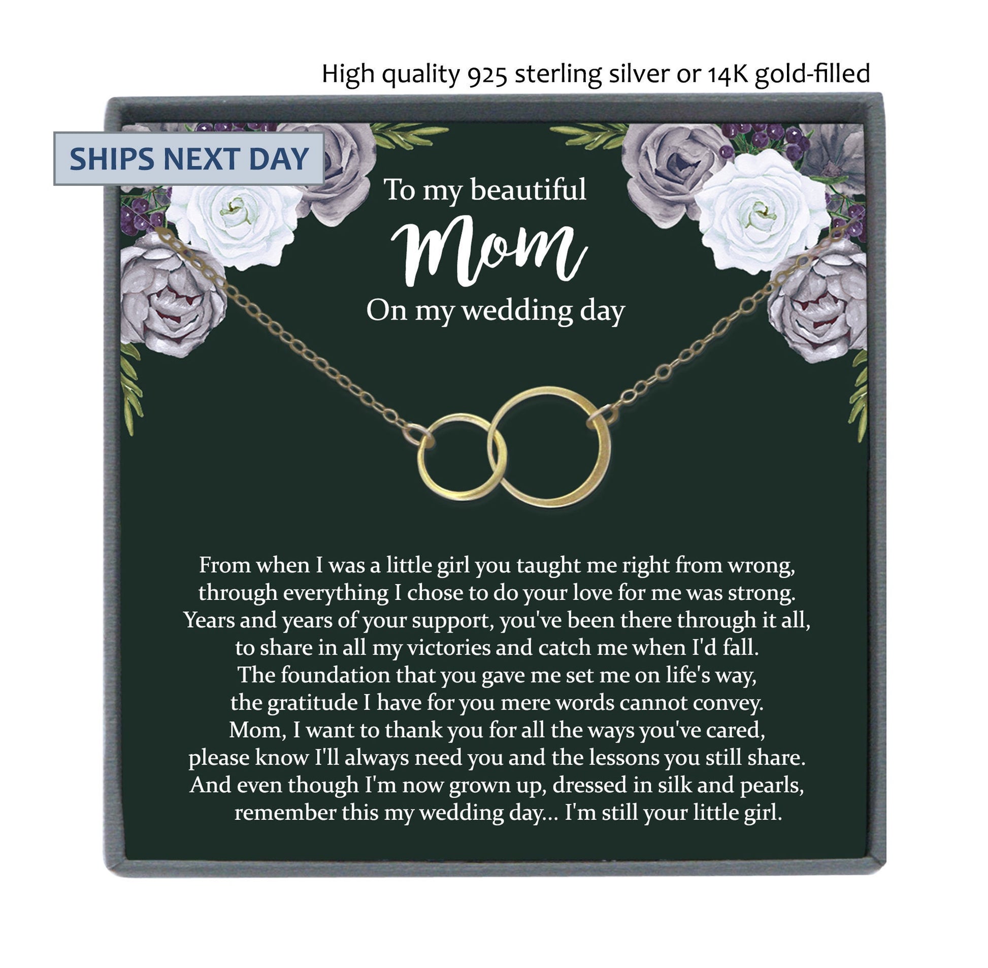 Mother of the Bride Gift from Daughter Mother of the Bride Necklace from Bride Eternity Necklace Mom of Bride Gift To Mom from Bride