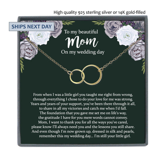 Mother of the Bride Gift from Daughter Mother of the Bride Necklace from Bride Eternity Necklace Mom of Bride Gift To Mom from Bride
