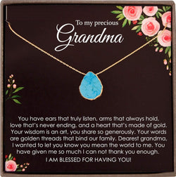 Grandmother Gift Jewelry Grandmother Necklace Gift for Grandma Gift for Grandmother Gift Thank You Grandma necklace Turquoise necklace