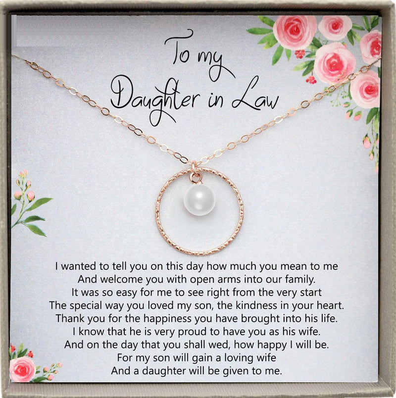Daughter-In-Law Gift Necklace: Wedding Gift, Jewelry From Mother-In Law, Gift for Bride Pearl Necklace