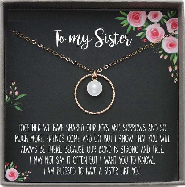 Sister Necklace for Sister Gift Ideas, Sister Birthday Gift, Sister Wedding Gift from Sister Bridal Shower Gift