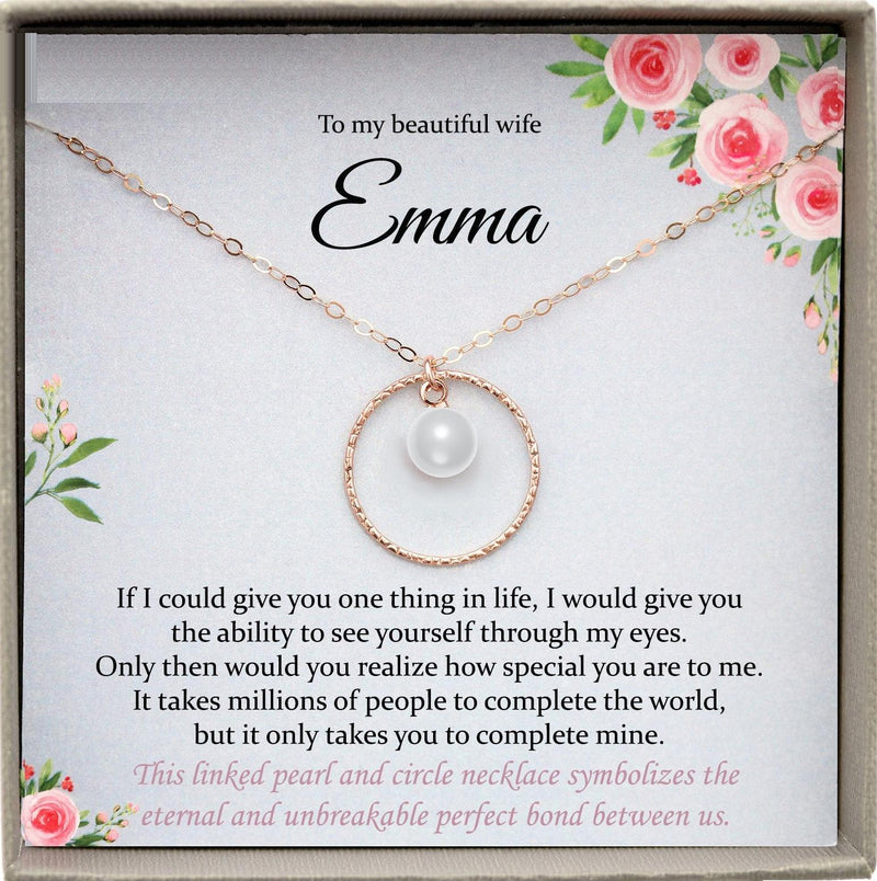 Personalized To My Beautiful Wife Necklace From Husband I Love You Wife  Birthday Gifts Anniversary Valentines Day Christmas Customized Gift Box  Message Card - Teecentury.com
