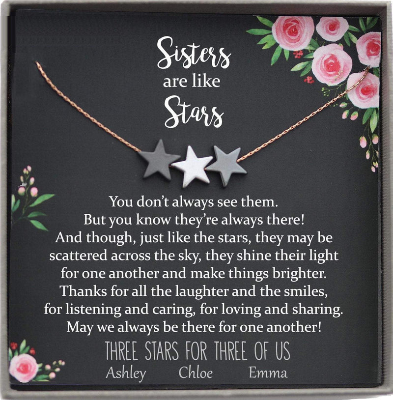 Sisters Necklace, Sister Gift Ideas, Sisters are like Stars, Two Sisters Necklace, Big Sister Gift, 2 Sisters Birthday