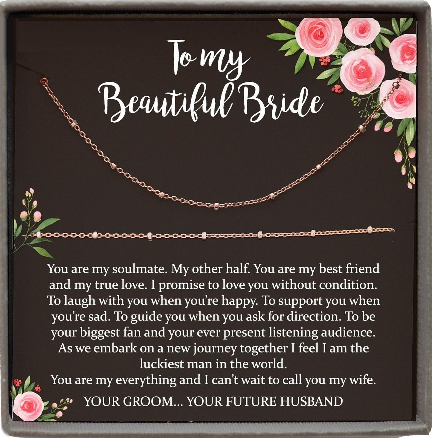 Wedding Day Gift for bride from Groom, To my Beautiful Bride Gift from Groom to Bride Gift Wedding Day