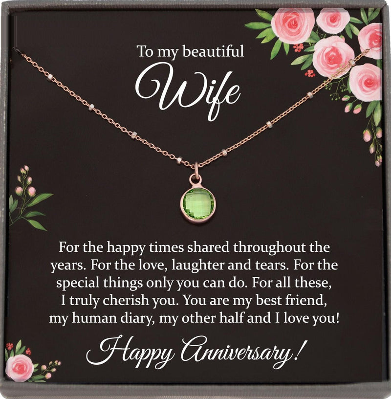 Personalized To My Wife Necklace From Husband 25 Years Wedding Anniversary  For Her 25th Anniversary For Her 25 Years Anniversary Customized Gift Box  Message Card - Teecentury.com