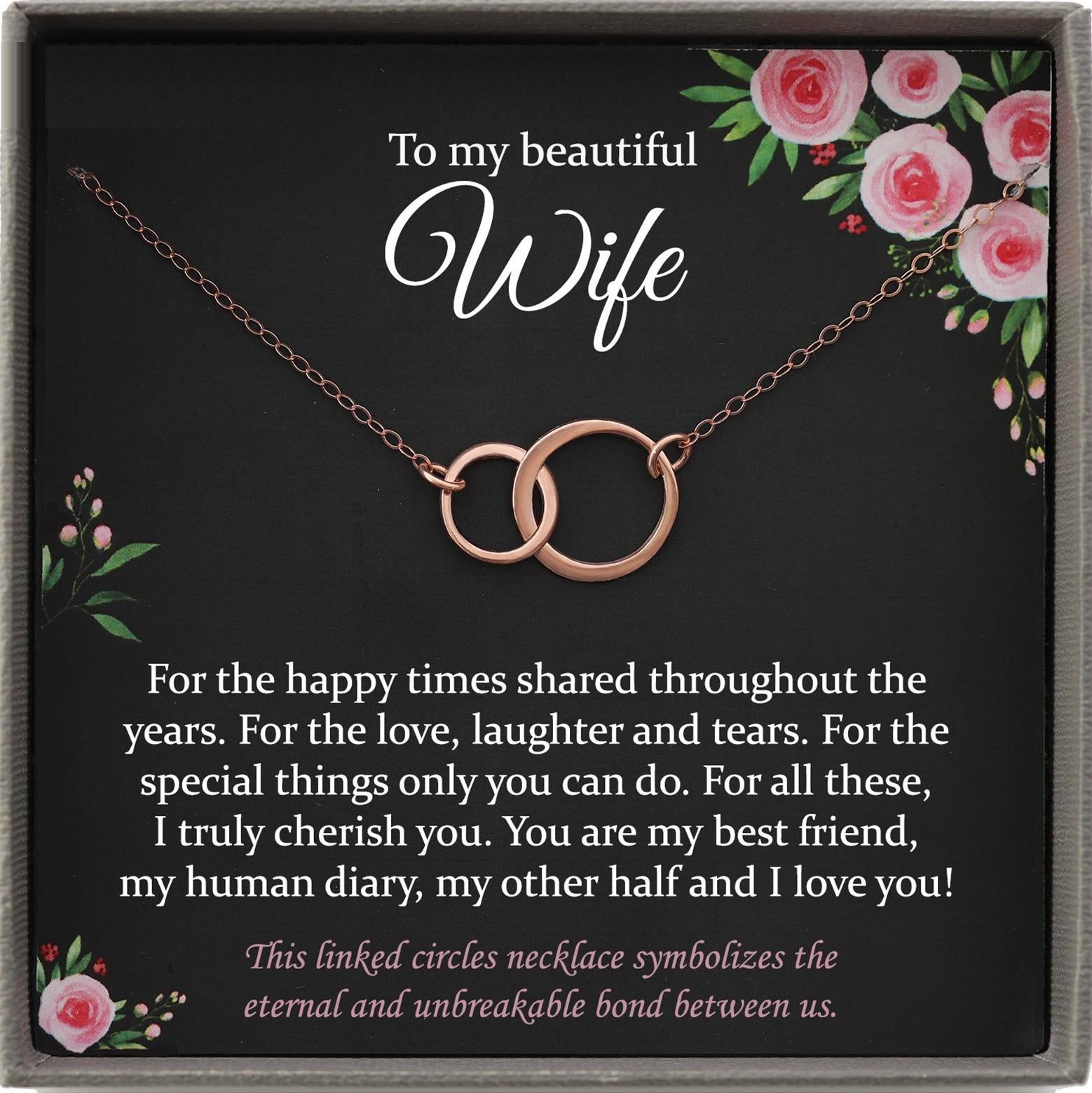 Wife Gift for Wife Christmas Gift, Wife Necklace Wife Birthday Gift from Husband to Wife Gift ideas Best Wife Ever Gift Wifey gift