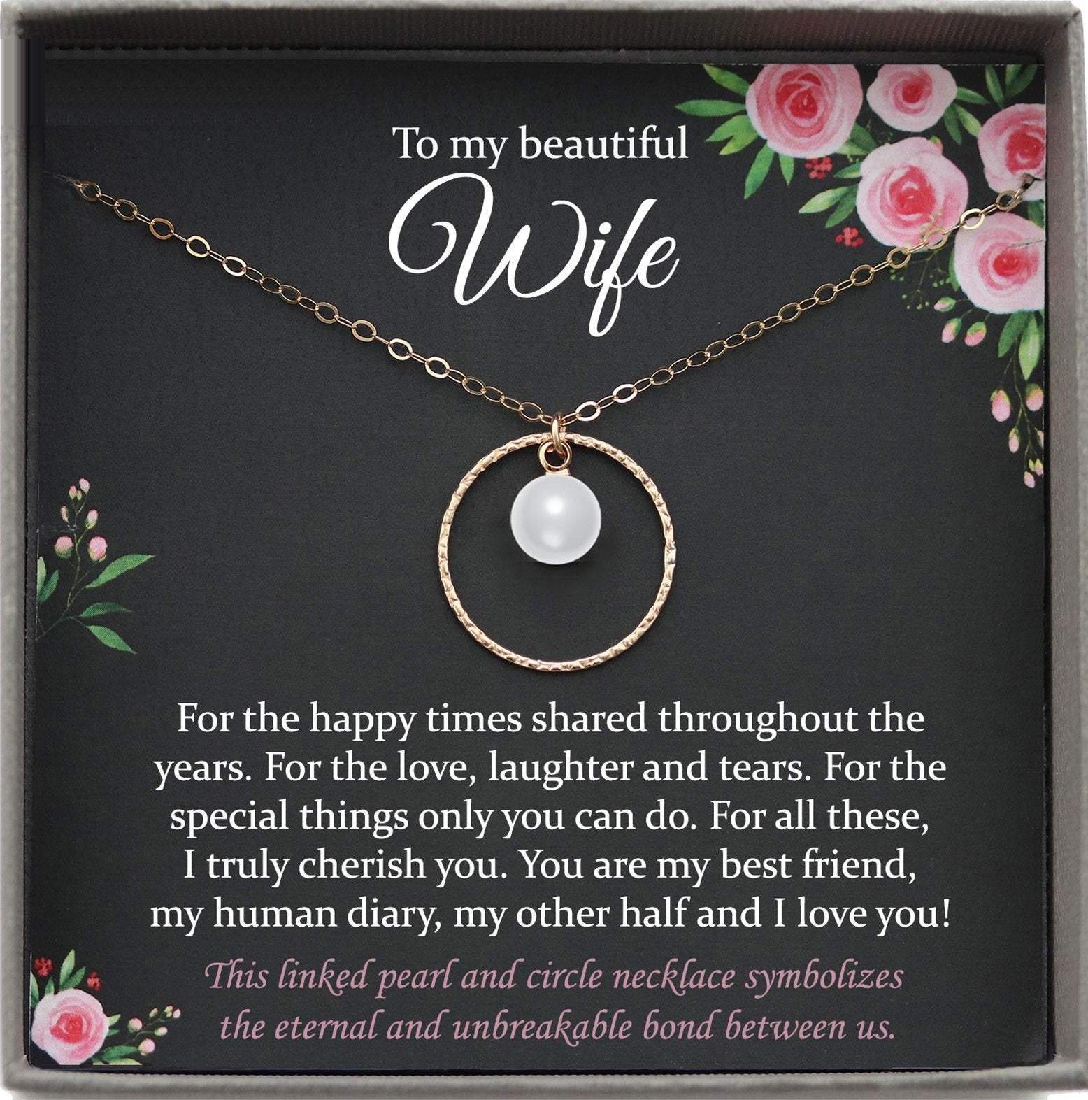 Wife Gift for Wife Christmas Gift, Wife Necklace Wife Birthday Gift from Husband to Wife Gift ideas Best Wife Ever Gift Wifey gift