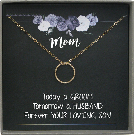 Mother of the Groom Gift from Son, Wedding gift from Groom to Mom, Necklace gift for mom