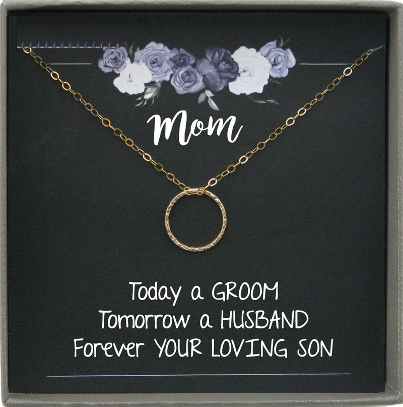 Mother of the Groom Gift from Son, Wedding gift from Groom to Mom, Necklace gift for mom