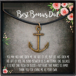 Father in Law Gift for Step Dad Gift for Bonus Dad Gift, Step Dad Christmas Gift, Step Father Wedding Gift, Anchor Necklace Men