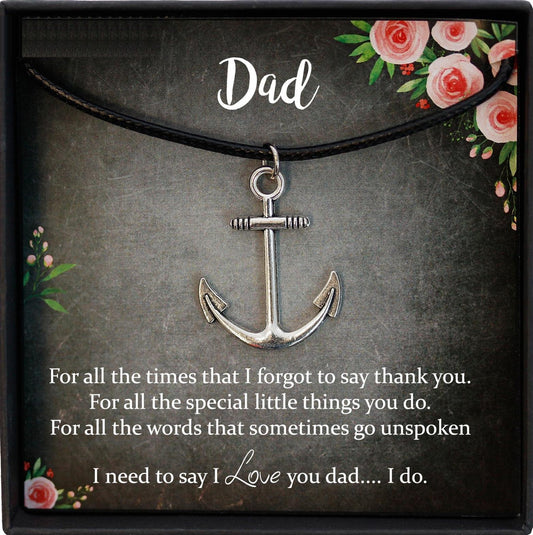 Dad Gift for Dad Christmas Gift, Dad Birthday Gift Ideas, Dad Gift from Daughter Wedding, Anchor Necklace Men