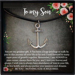 Gift for Son Birthday Gift for Son Christmas Gift for Son, Necklace for Son, Anchor Necklace Men