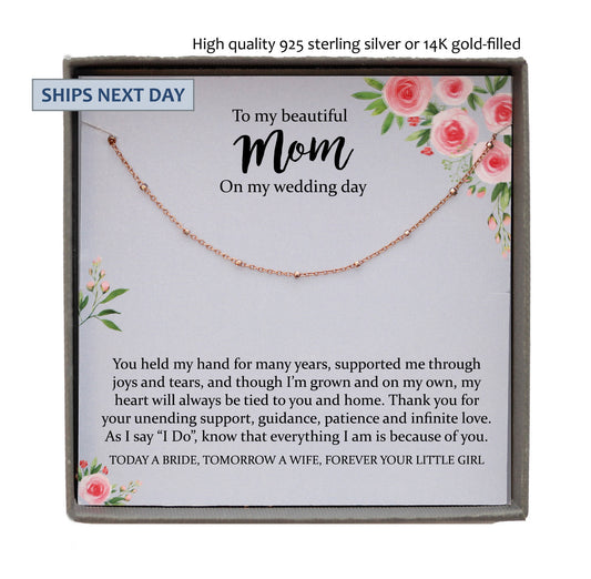 Mother of the Bride Gift from Daughter Mother of the Bride Necklace from Bride Eternity Necklace Mom of Bride Gift To Mom from Bride