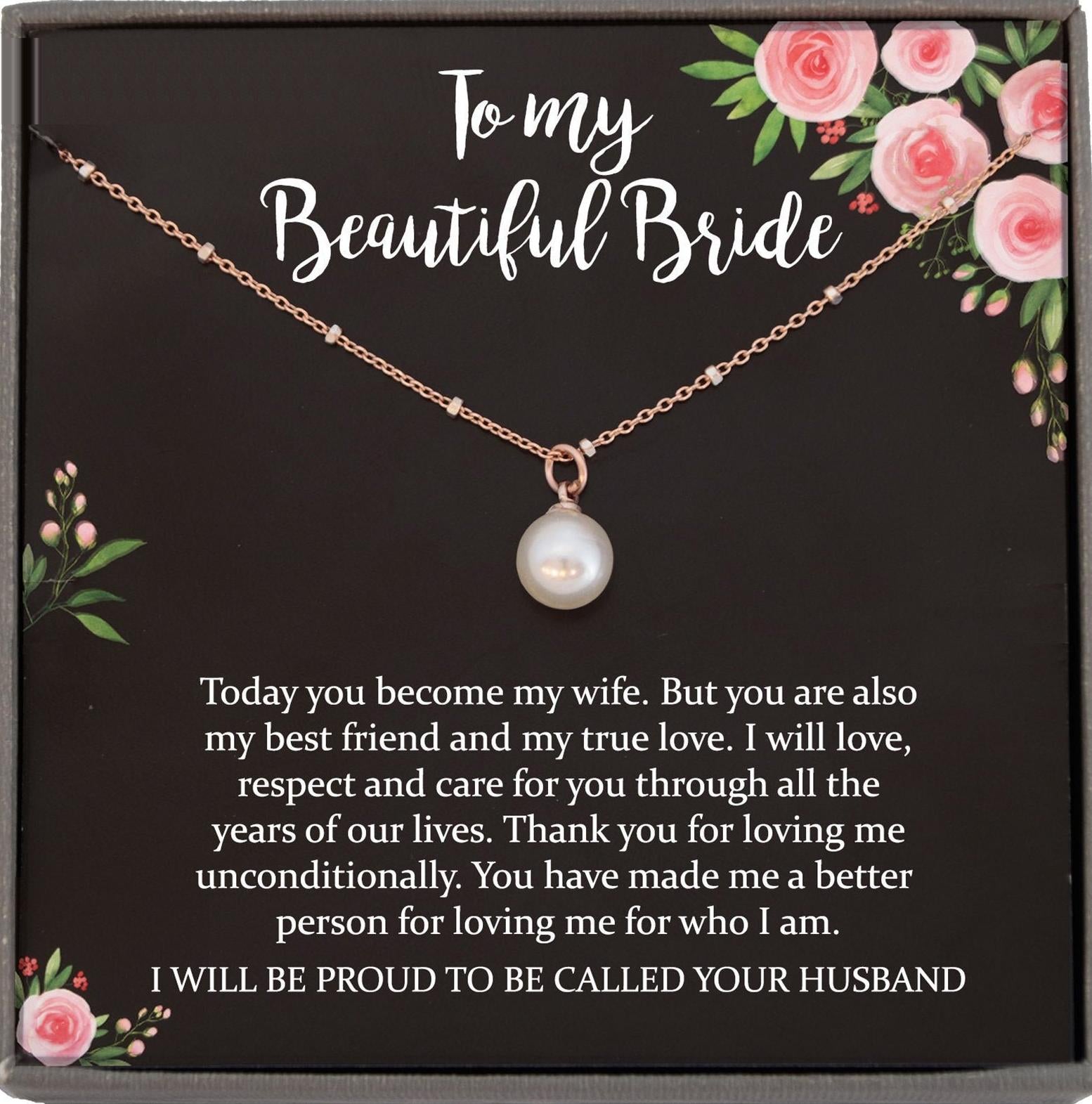 Wedding Day Gift for bride from Groom, To my Beautiful Bride Gift from Groom to Bride Gift Wedding Day