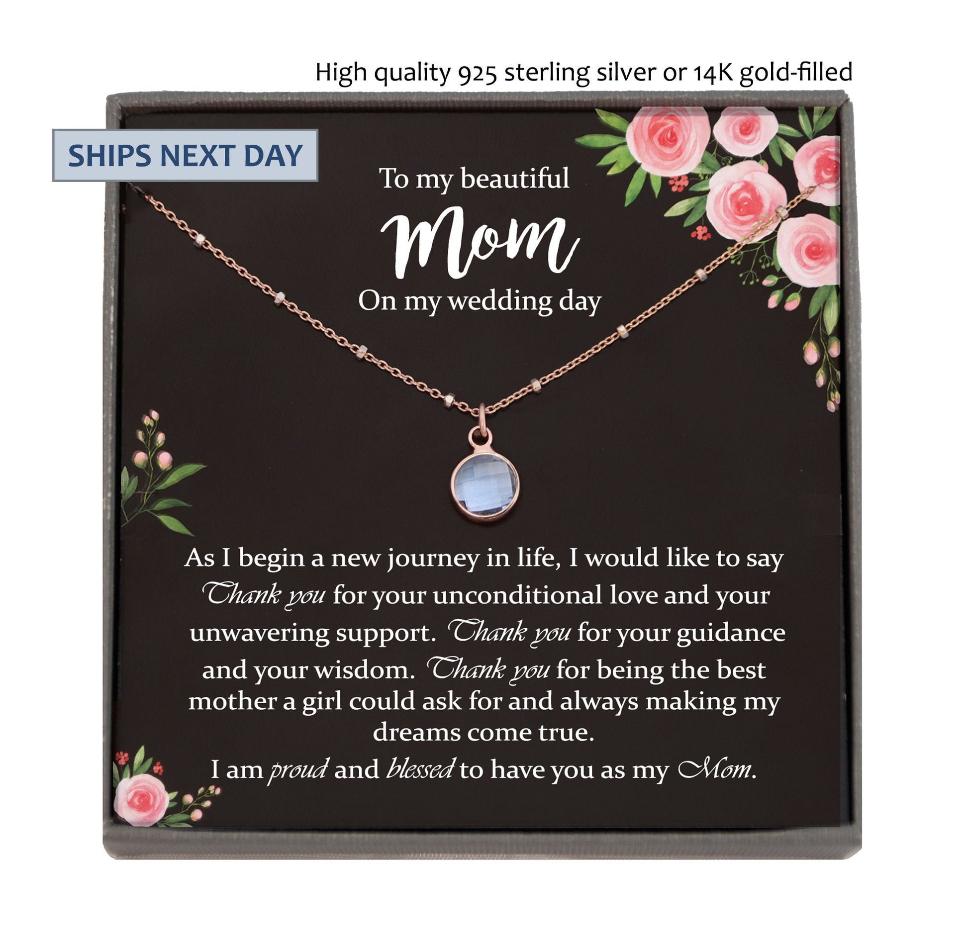 Mother of the Bride Gift from Daughter Mother of the Bride Necklace from Bride Eternity Necklace Mom of Bride Gift To Mom from Bride