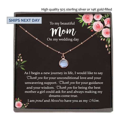 Mother of the Bride Gift from Daughter Mother of the Bride Necklace from Bride Eternity Necklace Mom of Bride Gift To Mom from Bride