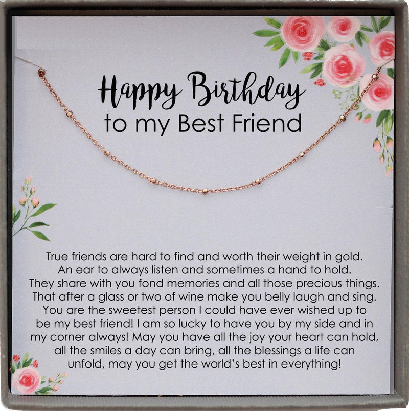 Birthday Gifts for Best Friend Birthday gift for bff birthday gift Happy birthday Friend Gifts for friend Necklace, Satellite Necklace