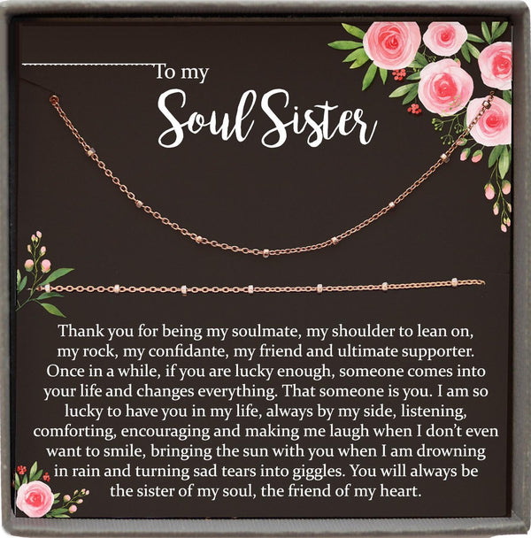 Soul Sister Gift, Best Friend Necklace Soul Sister Necklace Best Friend Gift Christmas Thank You Gift for Friend Best Friend Christmas Gift
