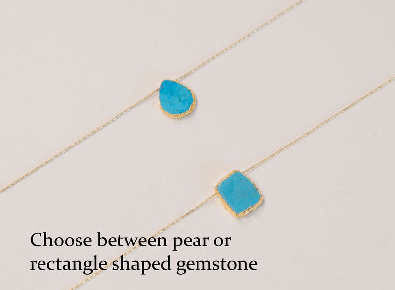 Turquoise Necklaces for women, 14k Gold filled, Turquoise Pendant Necklace, Anxiety Necklace