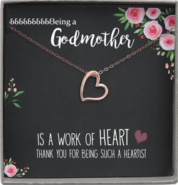 Godmother Gift Necklace Godmother Necklace, Baptism Gift for Godmother Card Thank you gift for God Mother Gift Jewelry