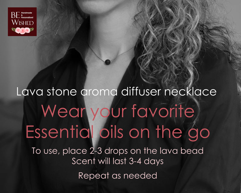 Oil Diffuser Necklace Lava Diffuser Jewelry Aromatherapy Necklace Lava stone Lava Stone Diffuser Necklace for women popular necklaces