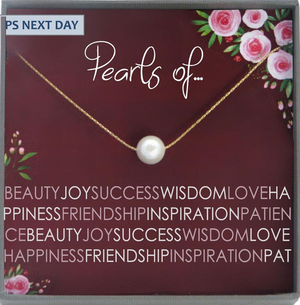 Floating Pearl Necklace, Single Pearl Necklace, Dainty necklace, Floating Necklace, dainty pearl necklace Gold delicate necklace