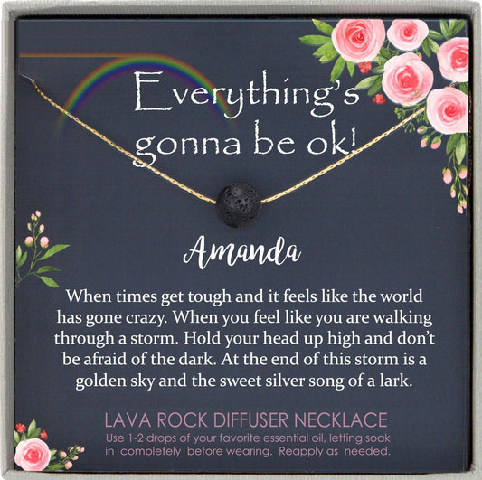 Anxiety Necklace for Women, Lava stone necklace, mindfulness gift, anxiety relief, black stone necklace, lava bead necklace, anxiety jewelry