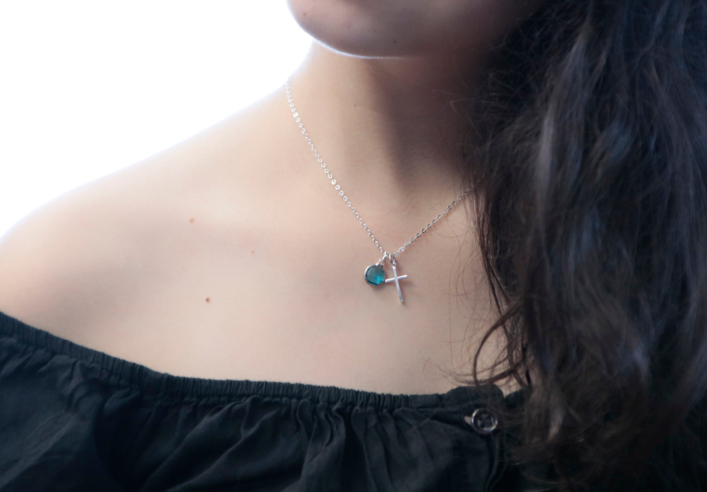 Joshua 1:9 Be Strong and Courageous Bible Verse Necklace, Religious Gifts for Women, Christian jewelry, Cross Necklace